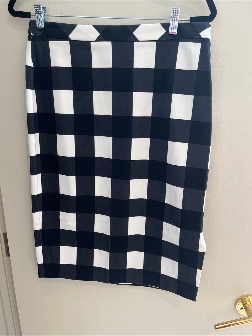 Banana Republic Black and White Gingham Pencil Skirt